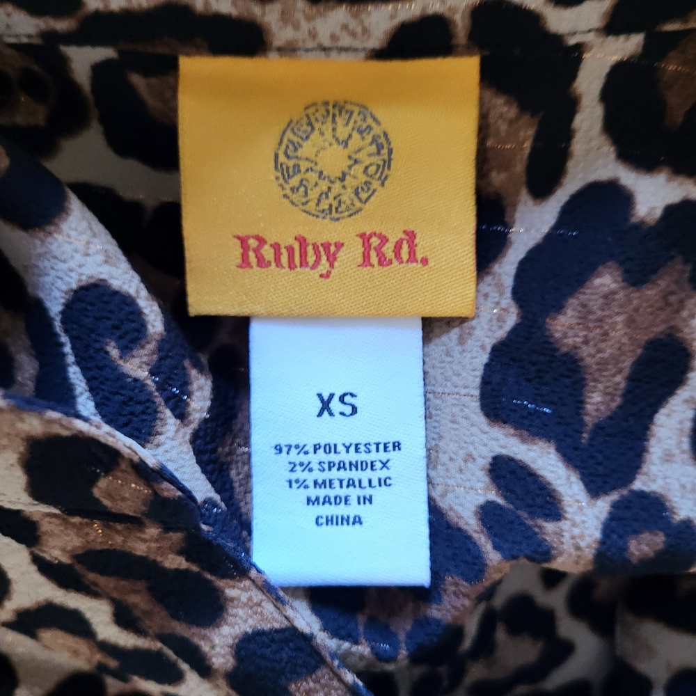 Ruby Rd Animal Print Blouse sz XS - Picture 3 of 4